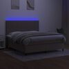 vidaXL Boxspring met matras en LED stof taupe 160x200 cm