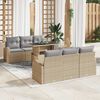 vidaXL Tuin Sofa Set met kussen met opslag 7 pcs Beige Poly Rattan