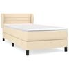 vidaXL Boxspring met matras stof cr&egrave;mekleurig 90x200 cm