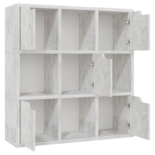 vidaXL Boekenkast 88,5x27,5x88 cm bewerkt hout betongrijs