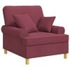 vidaXL XL fauteuil met kussens Wijnrood Stof