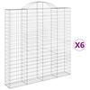 vidaXL Schanskorven 6 st gewelfd 200x30x200/220 cm ijzer
