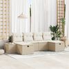 vidaXL Tuin Sofa Set met kussen met opslag 6 pcs Beige poly rattan