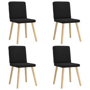 vidaXL Eetkamerstoelen 4 st stof zwart