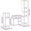vidaXL Badkamermeubelset met lade 3 pcs Zwart Eiken 30 x 30 x 190 cm