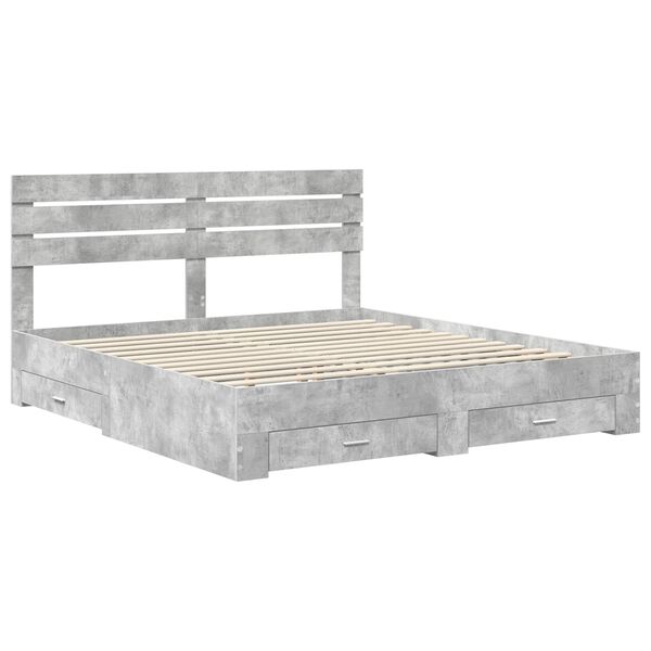 vidaXL Bedframe met lade met hoofdeinde met opslag Bewerkt hout