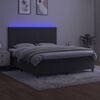 vidaXL Boxspring met matras en LED fluweel donkergrijs 180x200 cm