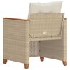 vidaXL Tuinstoel met kussens poly rattan beige
