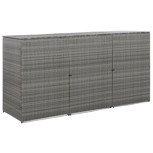 vidaXL Containerberging driedubbel 229x78x120 cm poly rattan antraciet
