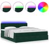 vidaXL Ottoman bed met matras en LED's 160x200cm fluweel donkergroen