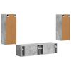 vidaXL Tv-meubelset Wandgemonteerd 2 pcs Beton Grijs Bewerkt hout