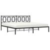 vidaXL Bedframe met hoofdbord metaal zwart 200x200 cm