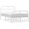 vidaXL Bedframe met hoofd- en voeteneinde metaal wit 120x200 cm