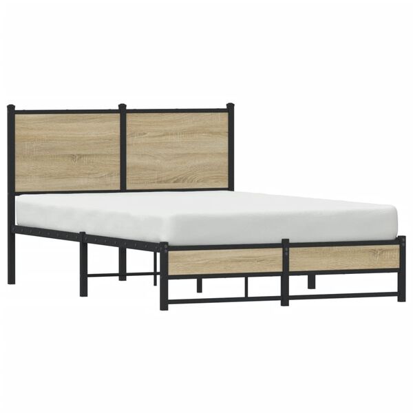 vidaXL Bedframe zonder matras metaal sonoma eikenkleurig 120x200 cm