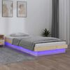 vidaXL Bedframe LED massief hout 90x190 cm
