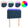 vidaXL Hoofdbord LED 80x7x78/88 cm fluweel donkerblauw