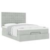 vidaXL Ottoman bed met matrassen 140x200cm fluweel lichtgrijs