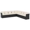 vidaXL 9-delige Loungeset met kussens poly rattan zwart