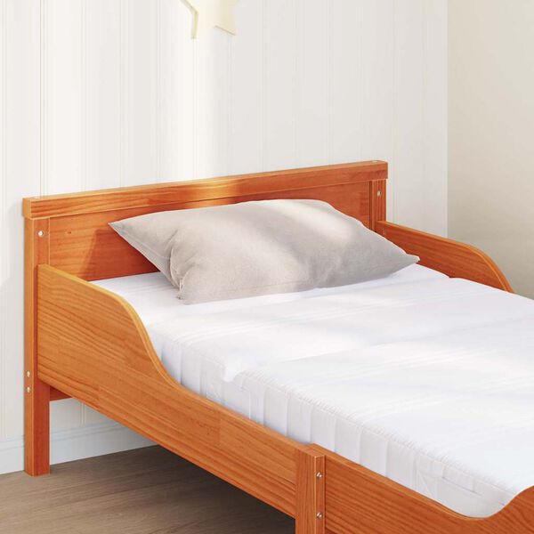 vidaXL Bedframe met matras Bruin 80 x 200 cm Massief grenenhout