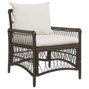 vidaXL Tuinstoel met kussen Bruin 73 x 61 x 77 cm poly rattan