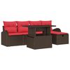 vidaXL Tuin Sofa Set 6 st Bruin poly rattan
