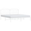 vidaXL Bedframe met hoofdbord metaal wit 193x203 cm