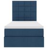 vidaXL Opbergbed met LED met matras Blauw 90 x 200 cm Polyester