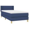 vidaXL Boxspring met matras stof blauw 90x190 cm