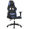 vidaXL Massage gamestoel stof zwart en blauw