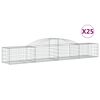 vidaXL Schanskorven 25 st gewelfd 300x50x40/60 cm gegalvaniseerd ijzer