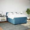 vidaXL Boxspring met matras fluweel blauw 140x200 cm
