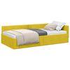 vidaXL Hoekbedframe met hoofdeinde Geel 90 cm x 190 cm Fluweel