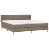 vidaXL Boxspring met matras stof taupe 180x200 cm