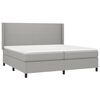 vidaXL Boxspring met matras en LED stof lichtgrijs 200x200 cm