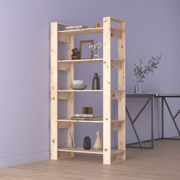 vidaXL Boekenkast/kamerverdeler 80x35x160 cm massief hout