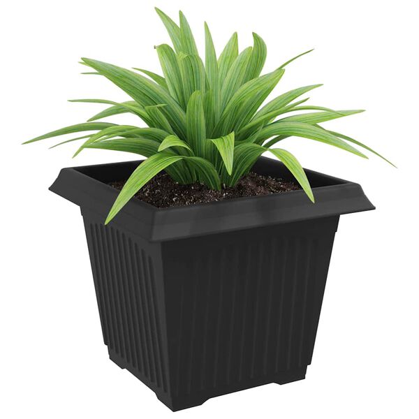 vidaXL Vierkante Bloempot 6 pcs Zwart 28,5 x 28,5 x 22 cm Kunststof