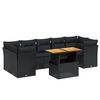 vidaXL 8-delige Loungeset met kussens poly rattan zwart
