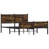 vidaXL Bedframe zonder matras metaal gerookt eikenkleurig 140x190 cm