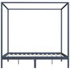 vidaXL Hemelbedframe met 2 lades massief grenenhout grijs 160x200 cm