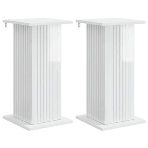 vidaXL Plantenstandaard 2 pcs Hoogglans Wit 30,5 x 30 x 60,5 cm