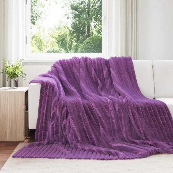 vidaXL Gooi Deken Paars 270 x 240 cm Fleece