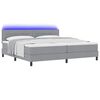 vidaXL Boxspring bed met matras met LED Lichtgrijs 200 x 200 cm Stof