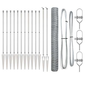 vidaXL Gecombineerd draadhek met spikes 25 x 1,4 m (B x H)