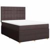 vidaXL Boxspring met matras stof donkerbruin 140x190 cm