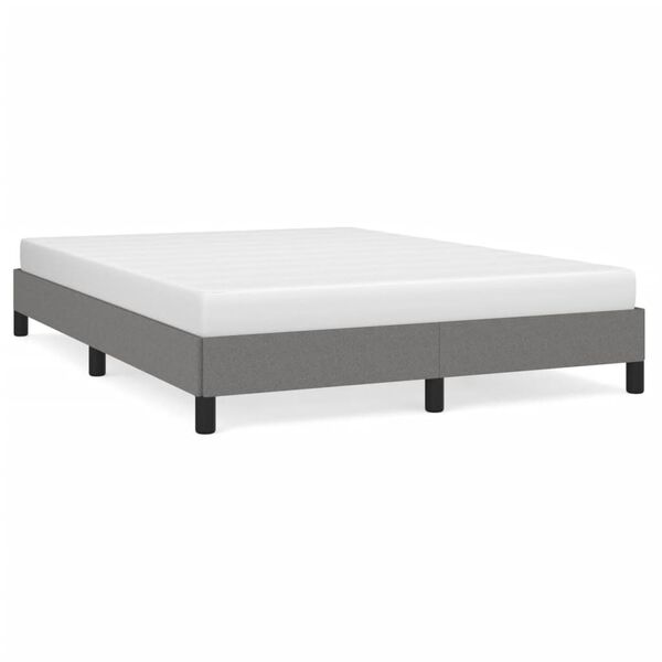 vidaXL Bedframe zonder matras stof donkergrijs 140x190 cm