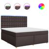 vidaXL Boxspring met matras stof donkerbruin 180x200 cm