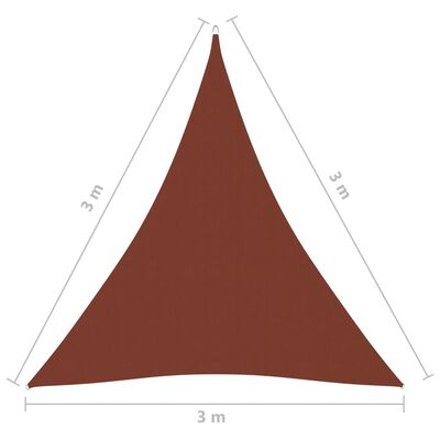 vidaXL Zonnescherm driehoekig 3x3x3 m oxford stof terracottakleurig