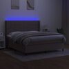 vidaXL Boxspring met matras en LED stof taupe 160x200 cm