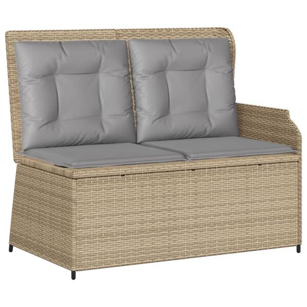 vidaXL 5-delige Loungeset met kussens poly rattan beige