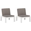 vidaXL Loungestoelen 2 st met kussens kunststof wit